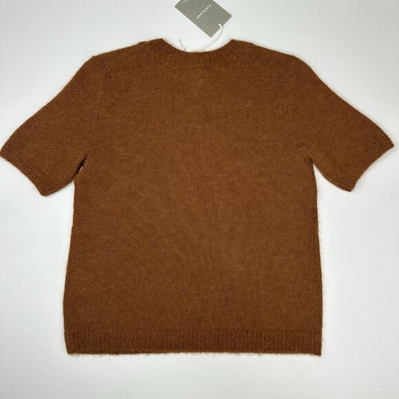 Everlane Women's NWT Brown The Alpaca Wool Short Sleeve Tee Sweater S/C35 - Picture 6 of 13